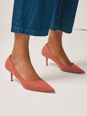 Rose Pink Regular/Wide Fit Forever Comfort® Asymmetric Kitten Court Shoes - Image 1 of 7