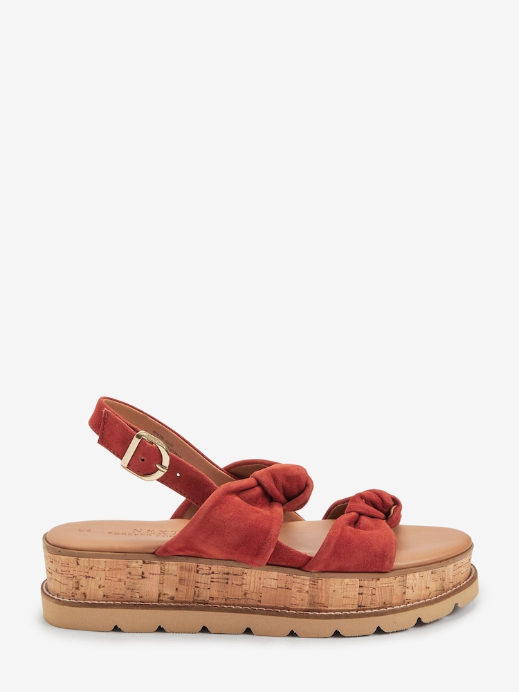 Orange Regular/Wide Fit Forever Comfort® Double Knot Flatform Sandals - Image 1 of 5