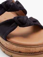 Navy Blue Regular/Wide Fit Forever Comfort® Double Knot Flatform Sandals - Image 5 of 5