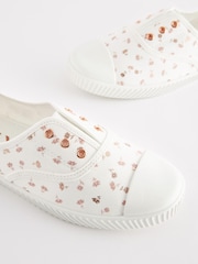 Цветочный - Slip-On Embroidered laceless Canvas Trainers - Image 5 of 7