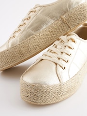 Gold Forever Comfort® Espadrille Flatform Trainers - Image 4 of 6