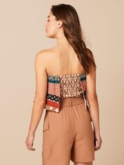Terracotta Printed Bandana Style Sleeveless Bandeau Top - Image 4 of 6