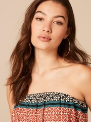 Terracotta Printed Bandana Style Sleeveless Bandeau Top - Image 5 of 6