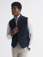 Reiss Navy Parma Quilted Gilet - Image 1 of 6