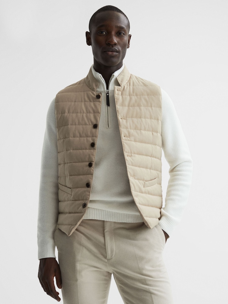 Reiss Stone Parma Quilted Gilet - Image 1 of 7