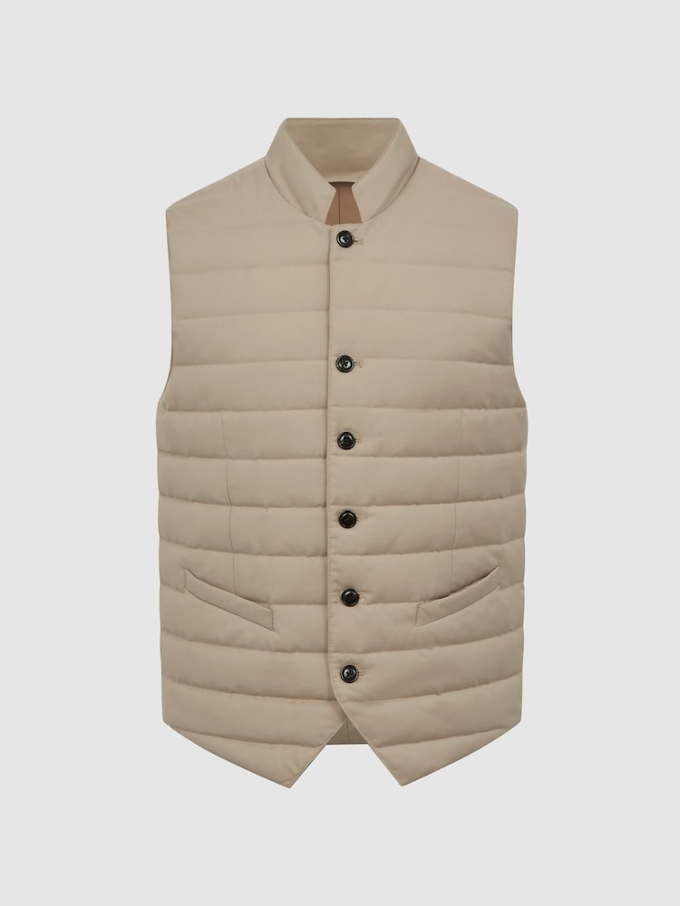 Reiss Stone Parma Quilted Gilet - Image 2 of 7