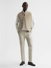 Reiss Stone Parma Quilted Gilet - Image 3 of 7