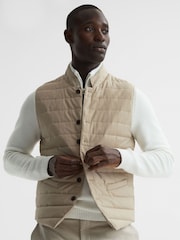 Reiss Stone Parma Quilted Gilet - Image 7 of 7