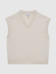 Reiss Ecru Fiji 4-9 yrs Wool Blend Knitted Vest - Image 2 of 7