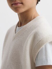 Reiss Ecru Fiji 4-9 yrs Wool Blend Knitted Vest - Image 4 of 7