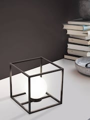 Eglo Black Solar Steel and Opal LED Table Lamp - Image 1 of 2