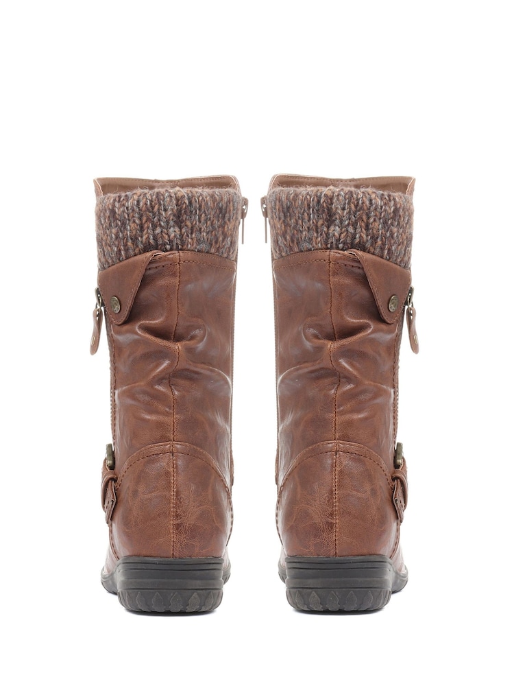 Tan - Pavers Damen Wadenhohe Stiefel - Bild 2 von 5 Tan - Pavers Damen Wadenhohe Stiefel - Bild 2 von 5