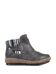 Pavers Grey Ladies Wide Fit Ankle Boots - Image 1 of 5