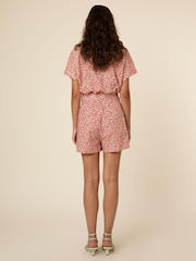 Frnch Red Print Short Sleeve Blouse - Image 2 of 5