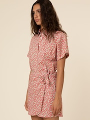Frnch Red Print Short Sleeve Blouse - Image 3 of 5