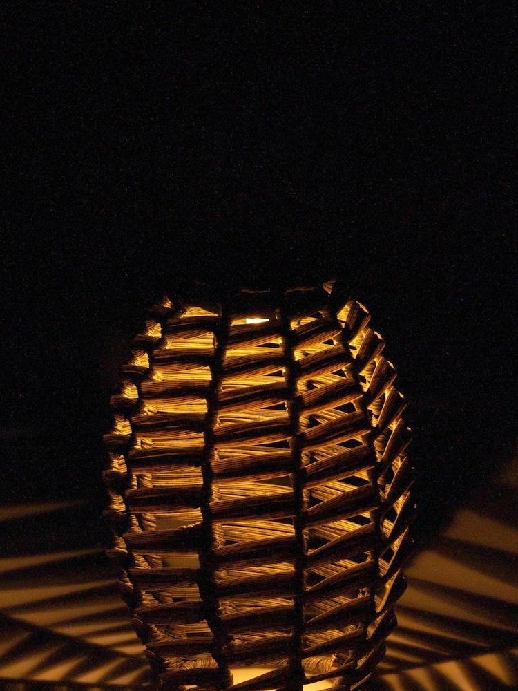 Eglo Grey Solar Wicker Style LED Table Lamp - Image 1 of 2