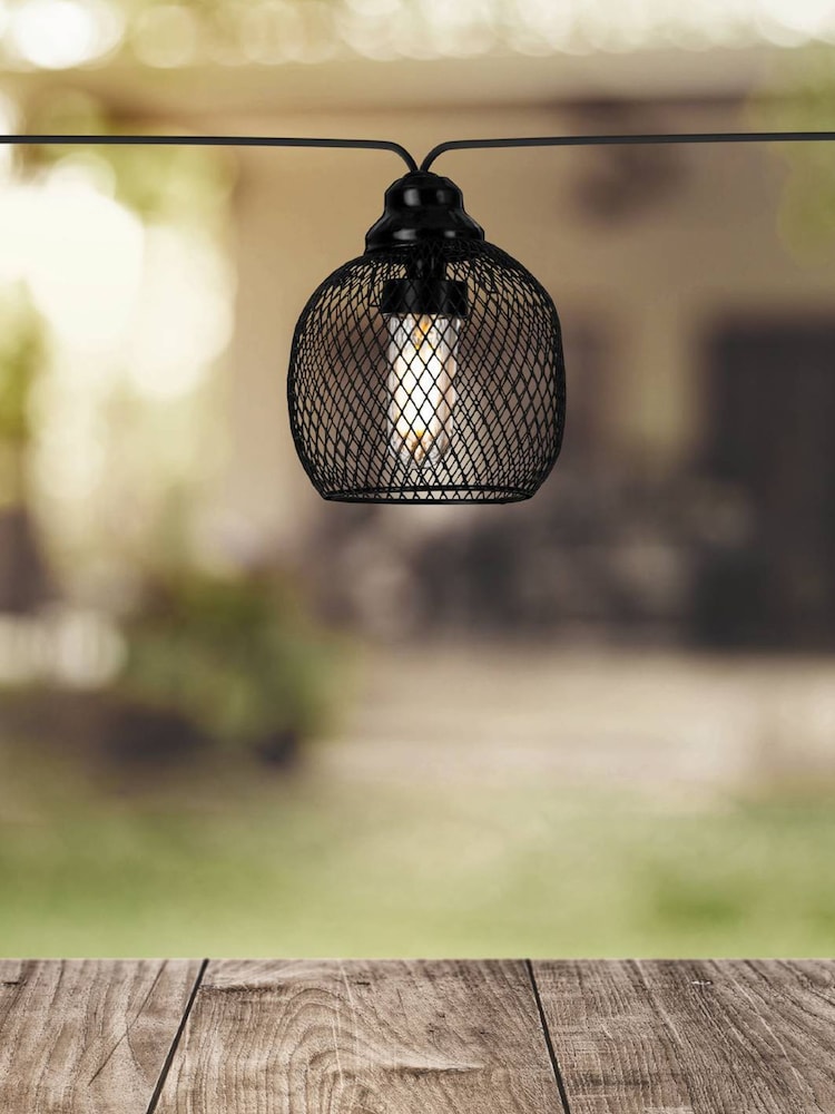 Eglo Black Solar Steel Mesh LED String Lights - Image 1 of 2