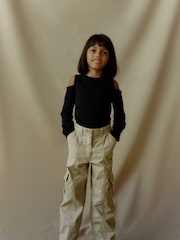 Khaki Green Wide Leg Cargo Trousers (3-16yrs) - Image 1 of 6