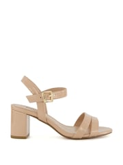 Dune London Natural Nude Wide Fit Merisa Block Heel Sandals - Image 3 of 7