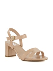 Dune London Natural Nude Wide Fit Merisa Block Heel Sandals - Image 4 of 7