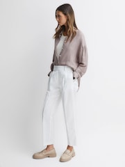 Reiss Ecru Adele Leather Chunky Cleated Loafers - Image 2 of 5