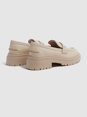 Reiss Ecru Adele Leather Chunky Cleated Loafers - Image 4 of 5