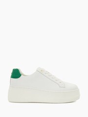 Dune London White Ground Episode Leather Platform Trainers - Image 1 of 2