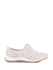 Pavers Natural Pavers Ladies Casual Zip Up Trainers - Image 1 of 5