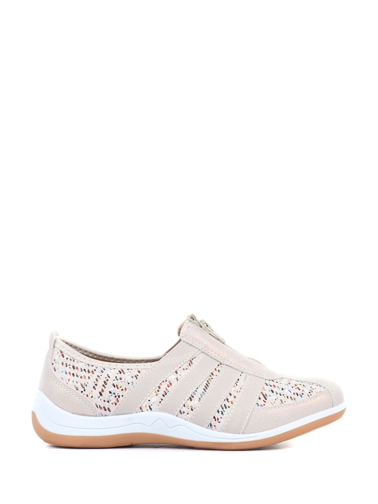 Pavers Natural Pavers Ladies Casual Zip Up Trainers - Image 1 of 5