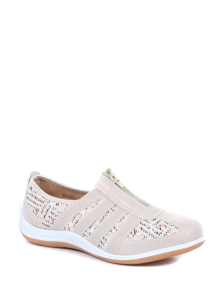 Pavers Natural Pavers Ladies Casual Zip Up Trainers - Image 2 of 5