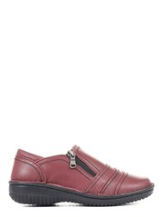 Zapatos rojos sin cierres para mujer de corte ancho en cuero de Loretta - Imagen 1 de 5