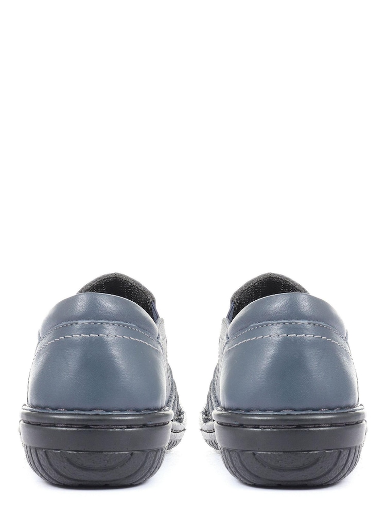 Loretta Ladies Wide Fit Leather Slip-On Shoes - Image 2 of 5
