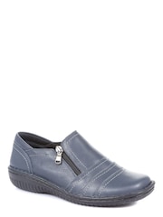Loretta Ladies Wide Fit Leather Slip-On Shoes - Image 3 of 5