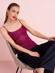 Pink Sparkle Crochet Vest - Image 1 of 4