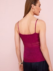 Pink Sparkle Crochet Vest - Image 3 of 4