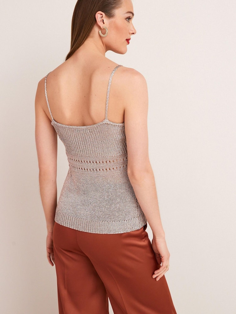Gold Sparkle Crochet Vest - Image 1 of 4