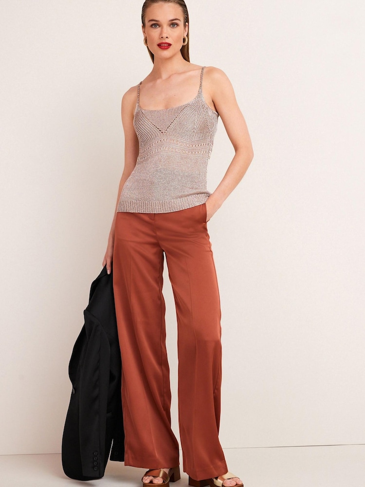 Gold Sparkle Crochet Vest - Image 2 of 4