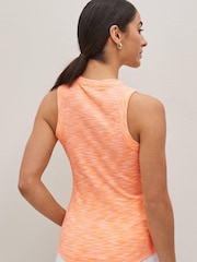 Spacedye Orange Ribbed Racer Tank Vest Top - Image 2 of 4