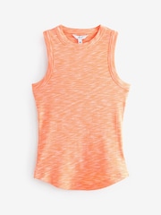 Spacedye Orange Ribbed Racer Tank Vest Top - Image 4 of 4