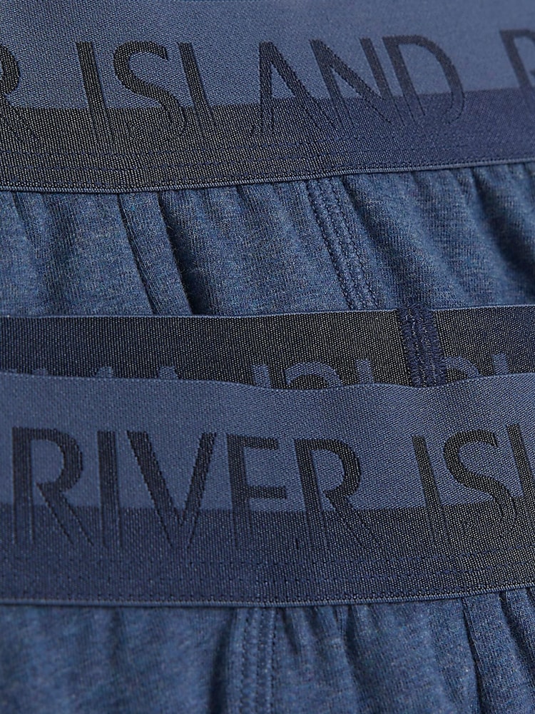 River Island Blue 100% Cotton Boxers 4 Pack - Изображение 2 из 2