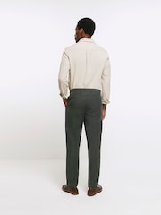 River Island Green Slim Fit Linen Suit: Trousers - Image 2 of 7