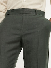 River Island Green Slim Fit Linen Suit: Trousers - Image 5 of 7