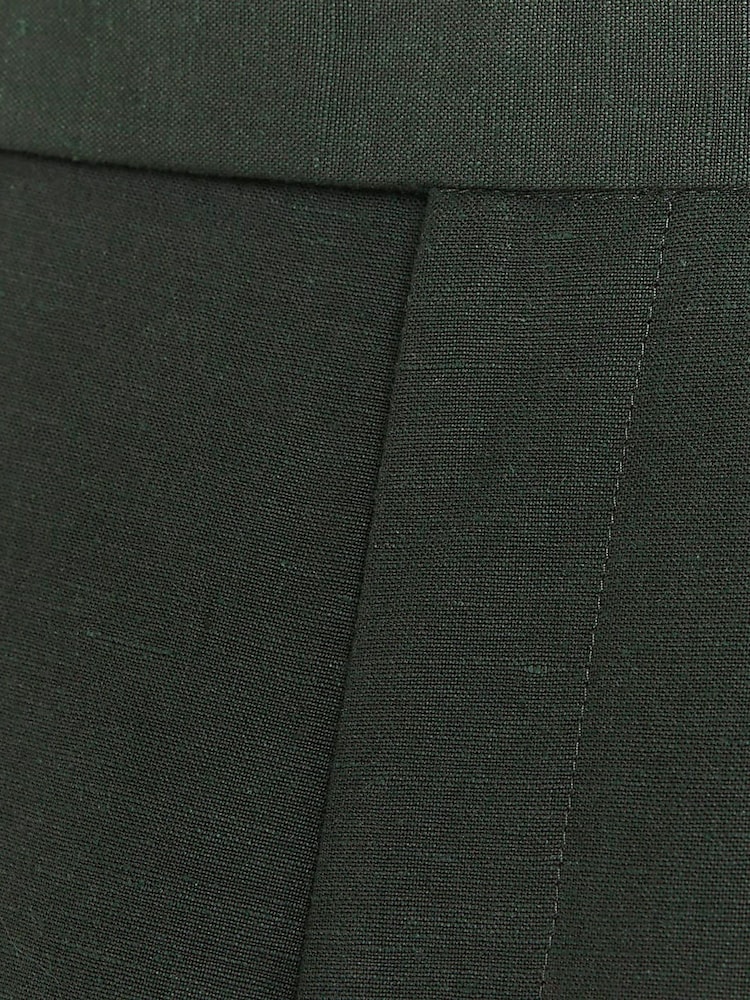 River Island Green Slim Fit Linen Suit: Trousers - Image 7 of 7