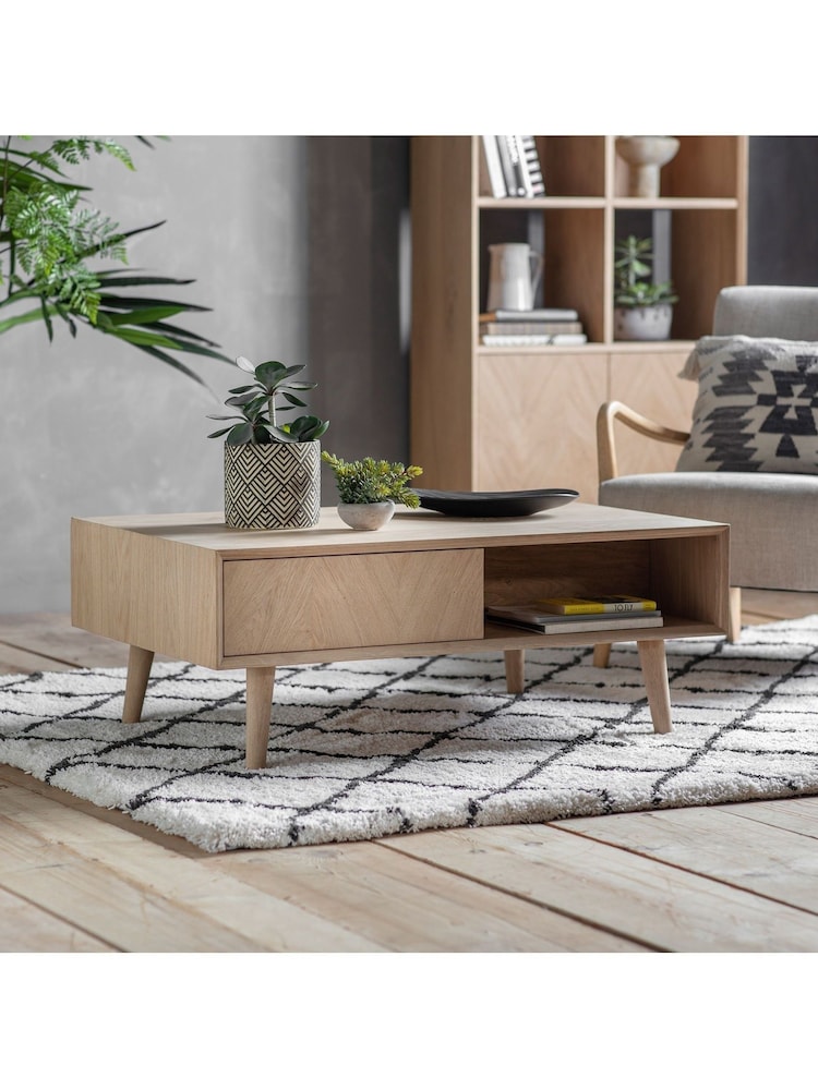 Gallery Home Natural Ramsey 2 Drawer Coffee Table - Image 1 of 3