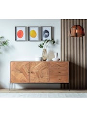 Gallery Home Natural Lilia 2 Door 3 Drawer Sideboard - Image 1 of 4