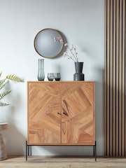 Gallery Home Natural Lilia 2 Door Drinks Cabinet - Image 1 of 5
