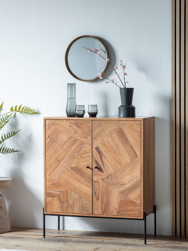 Gallery Home Natural Lilia 2 Door Drinks Cabinet - Image 2 of 5