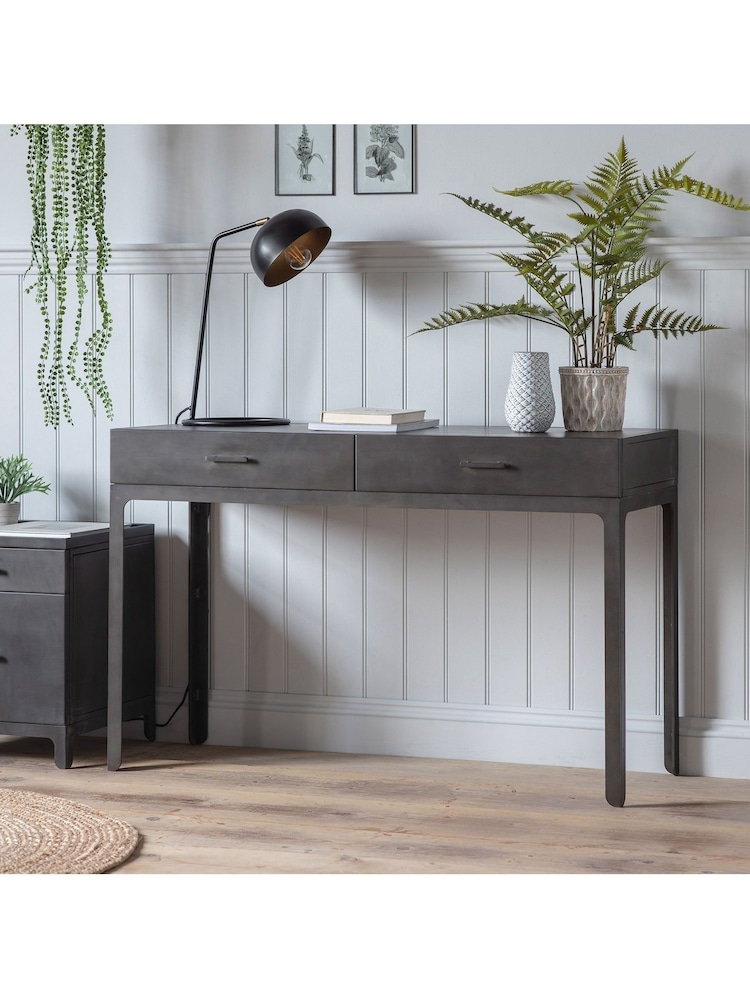 Gallery Home Grey Maddox 2 Drawer Desk - Image 1 of 3