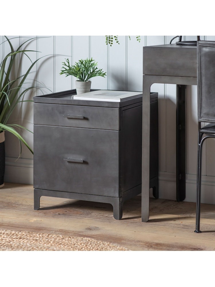 Gallery Home Grey Maddox 2 Drawer Pedestal - Image 1 of 3