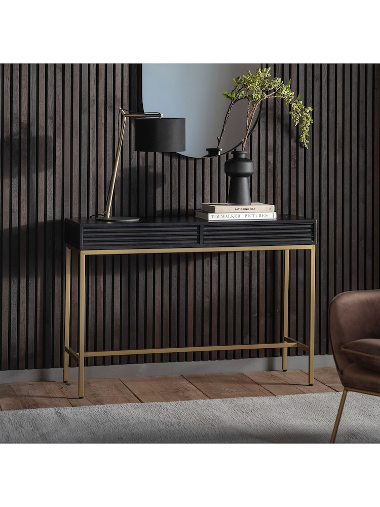Gallery Home Black Archer 2 Drawer Console Table - Image 1 of 3